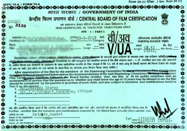 censor certificate 