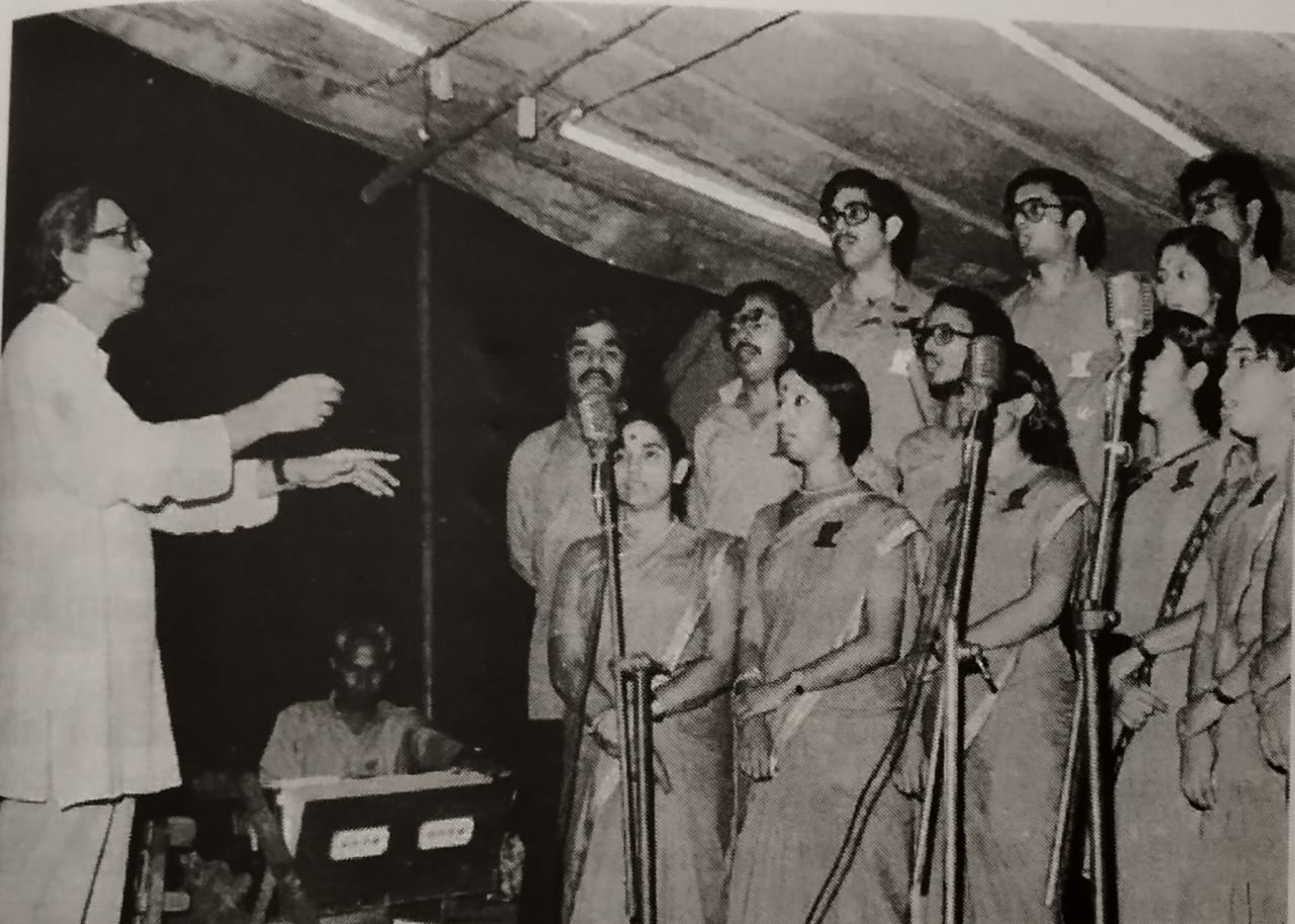 M.B. S. singing in the choir group