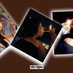 Iranian women burns Khamenei's photos