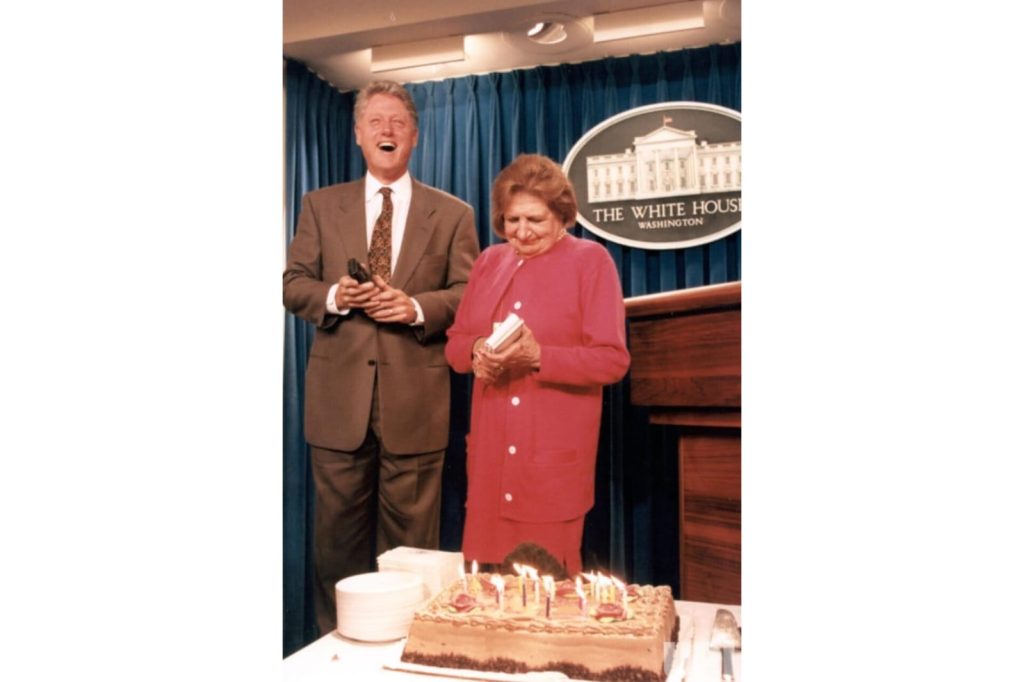 Bill Clinton and Helen Thomas